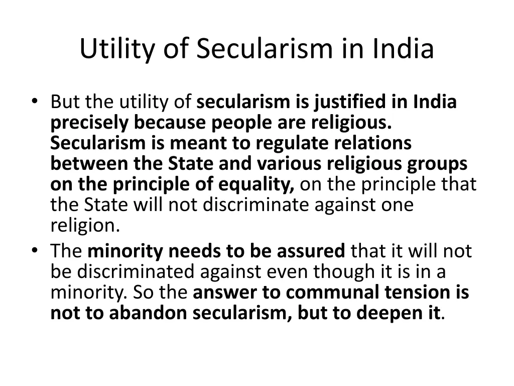 utility of secularism in india
