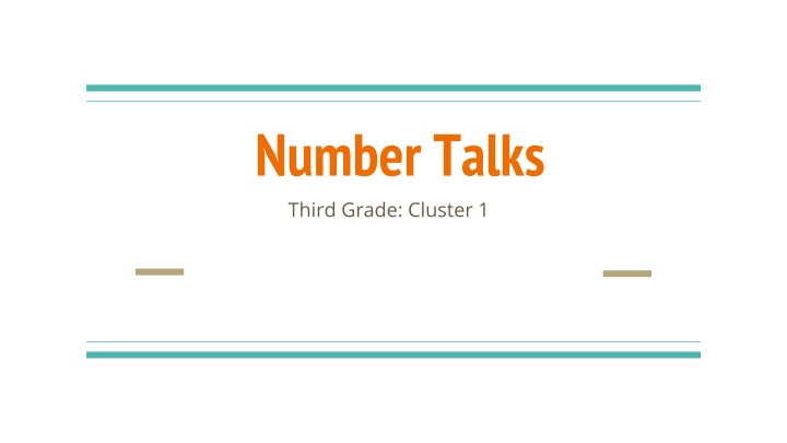 number talks third grade cluster 1