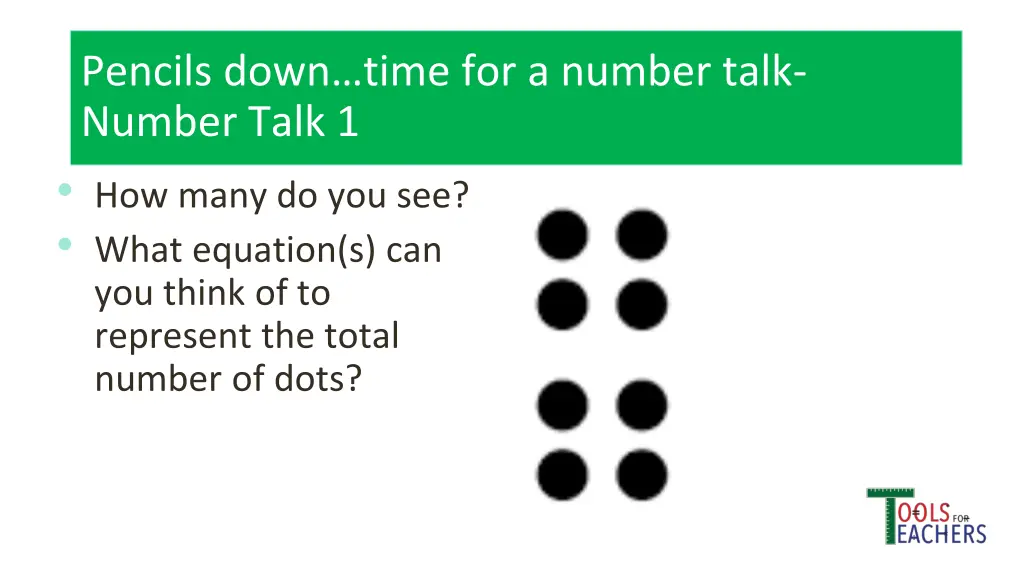 pencils down time for a number talk number talk 1