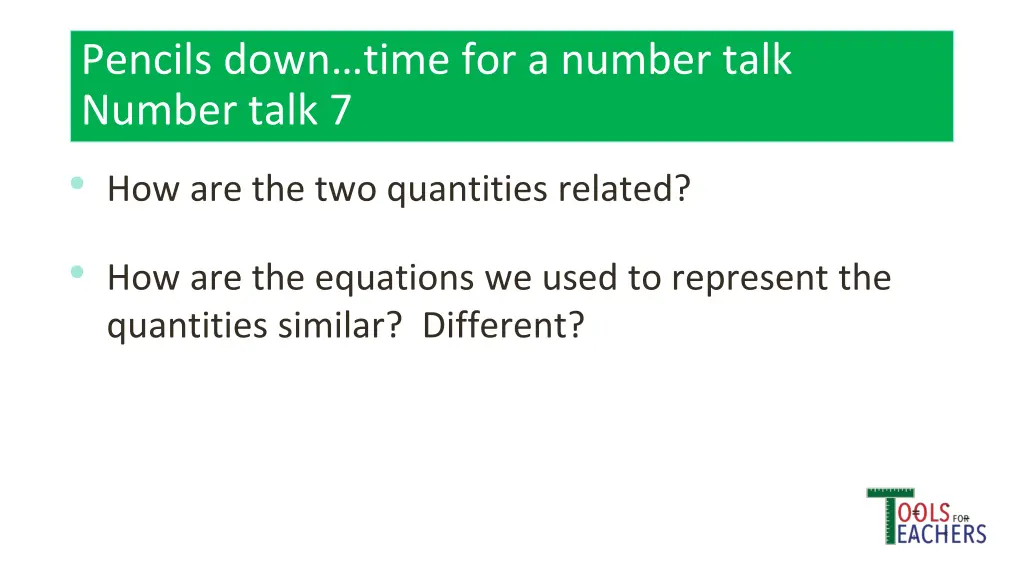 pencils down time for a number talk number talk 33