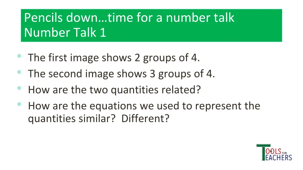 pencils down time for a number talk number talk 4