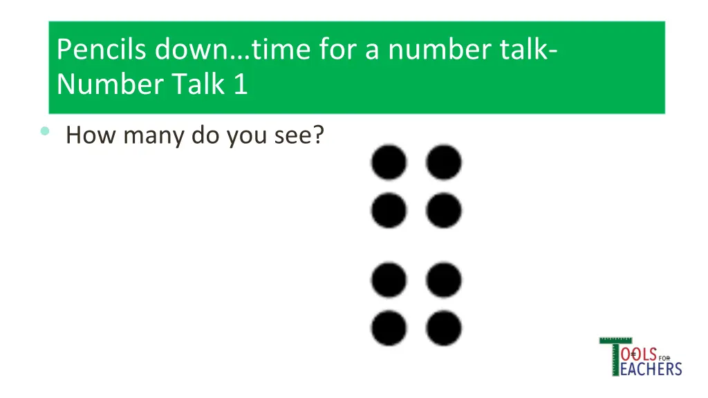 pencils down time for a number talk number talk