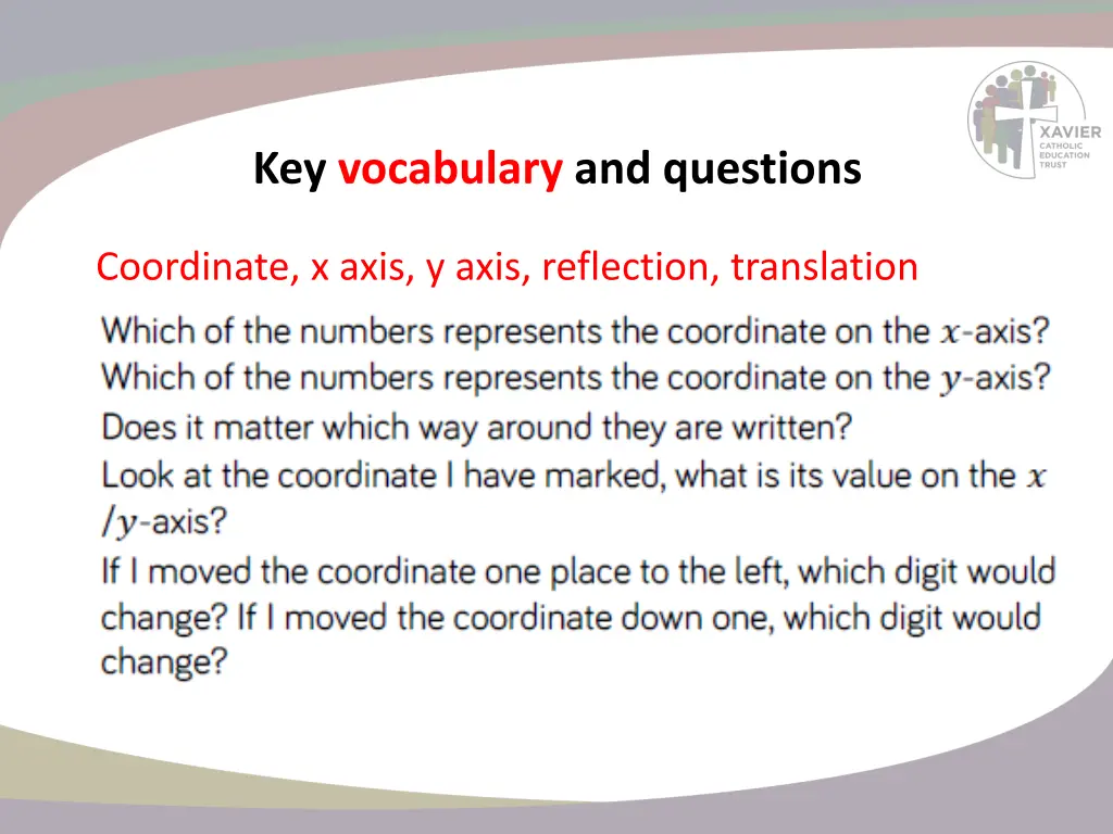 key vocabulary and questions