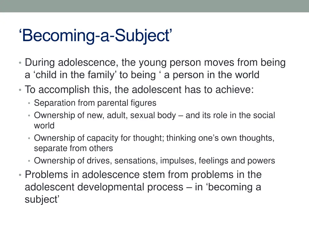 becoming a subject