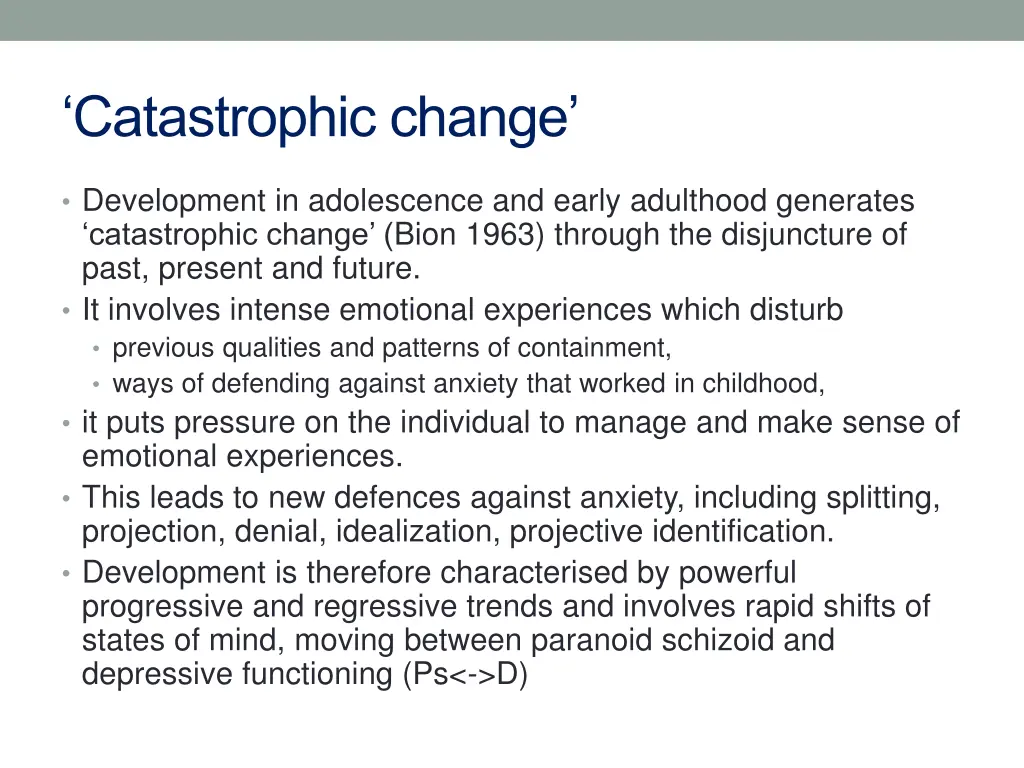 catastrophic change
