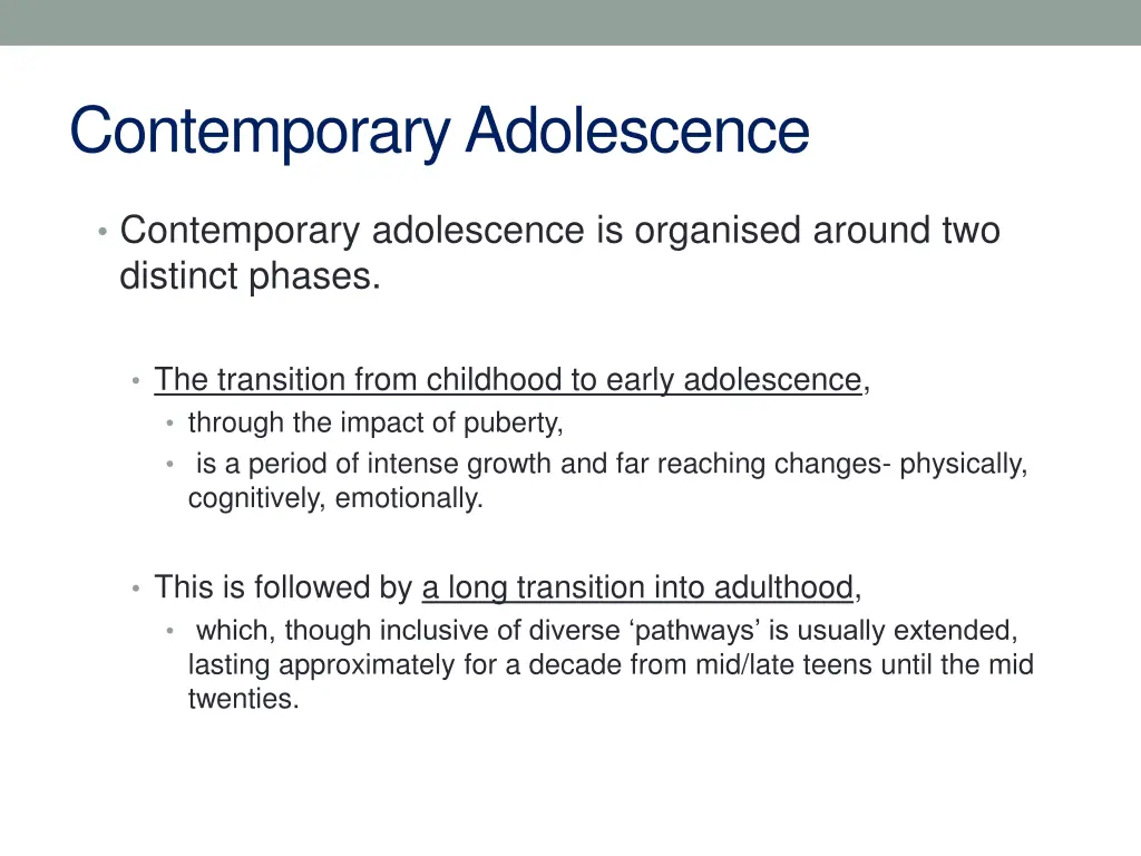 contemporary adolescence
