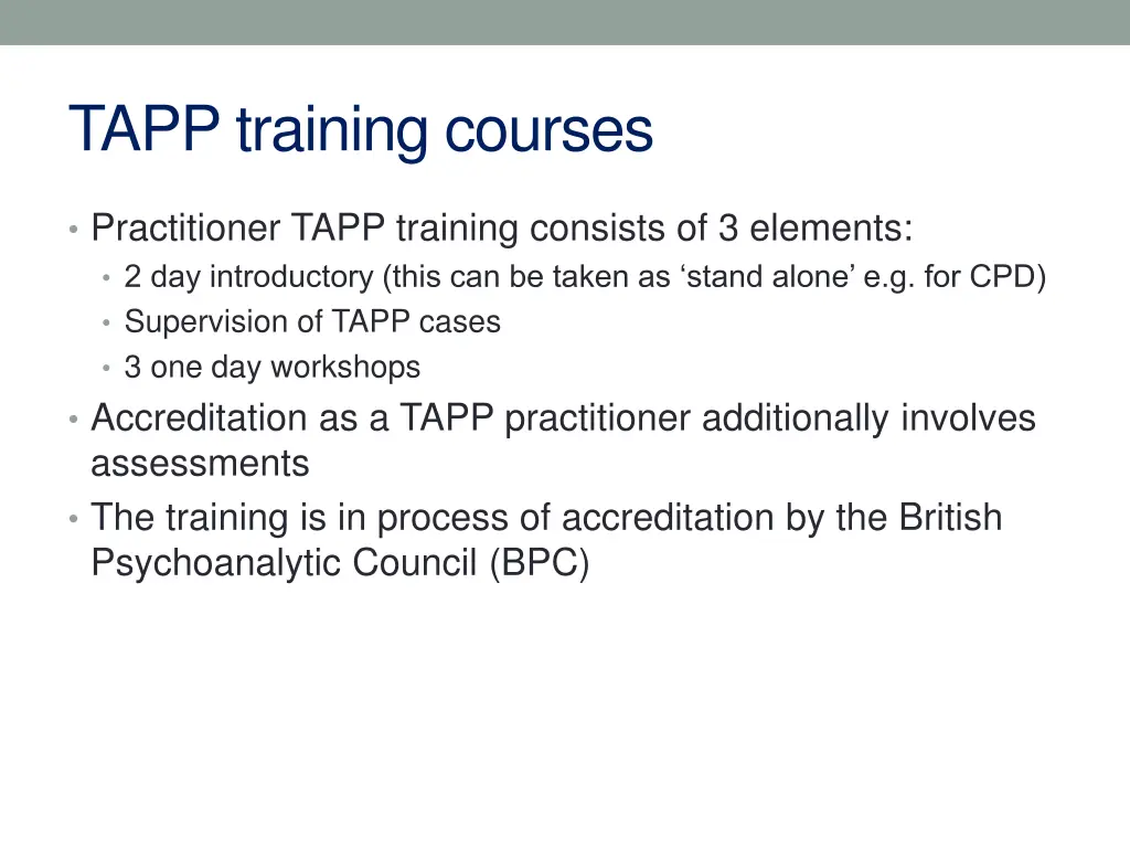 tapp training courses
