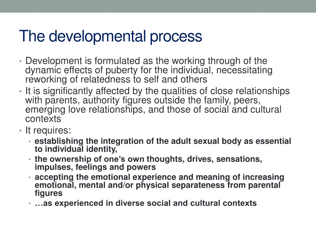 the developmental process