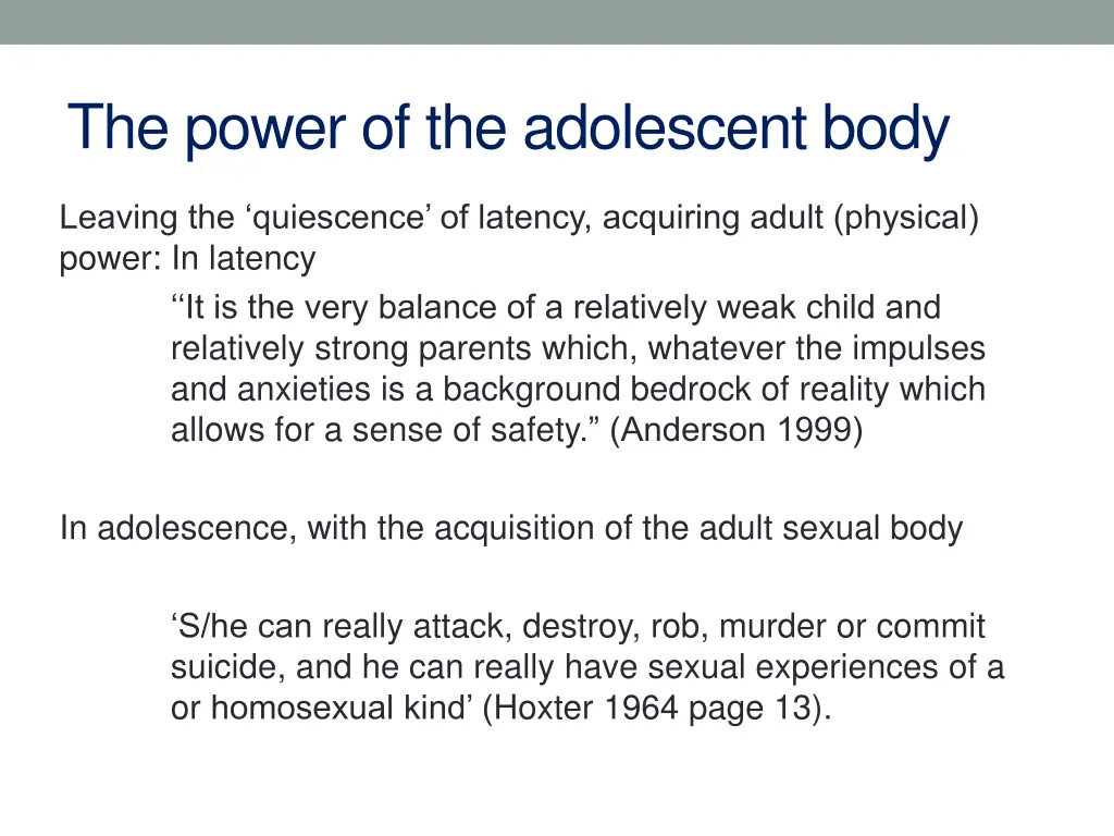 the power of the adolescent body
