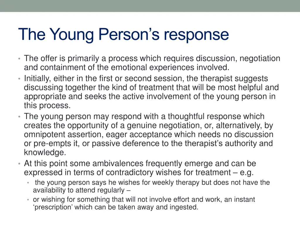 the young person s response