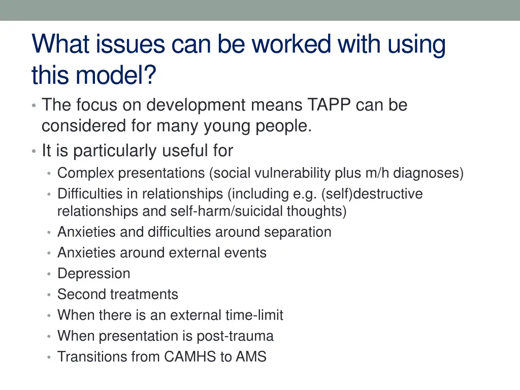 what issues can be worked with using this model