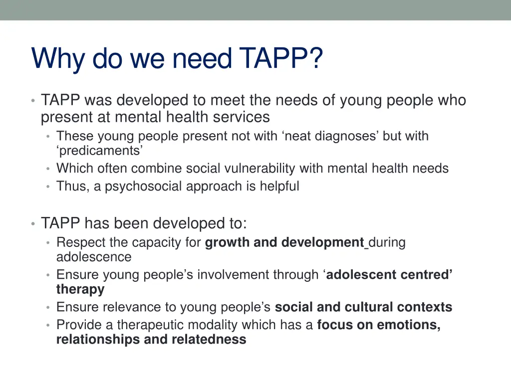 why do we need tapp
