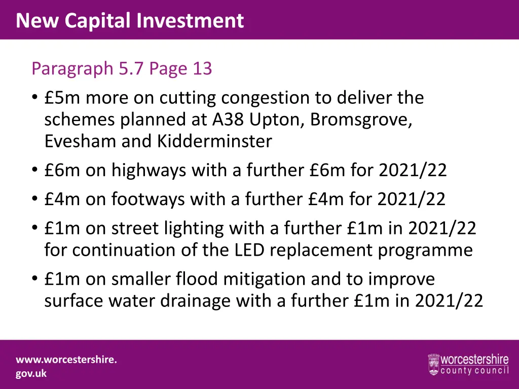 new capital investment