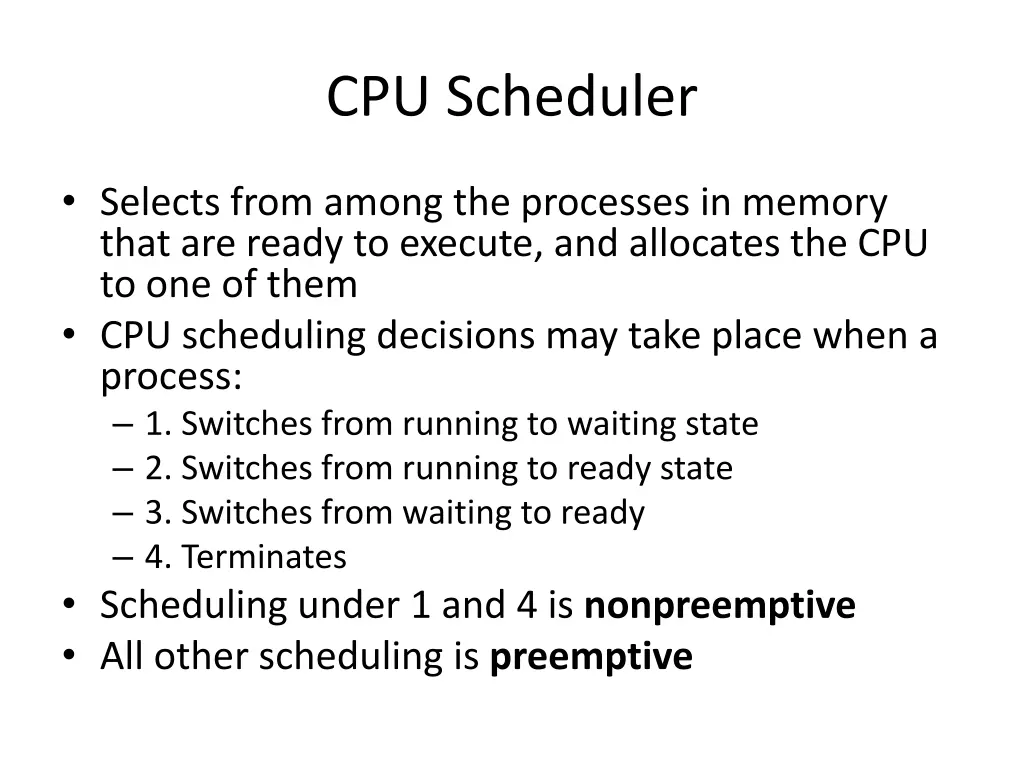 cpu scheduler