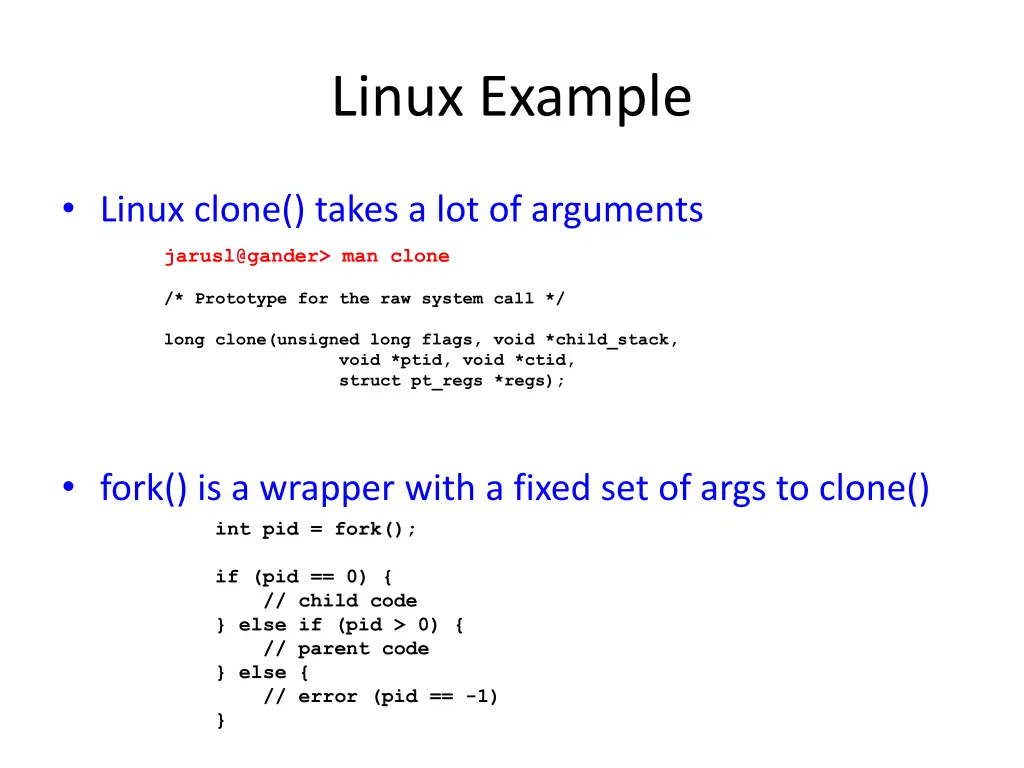 linux example