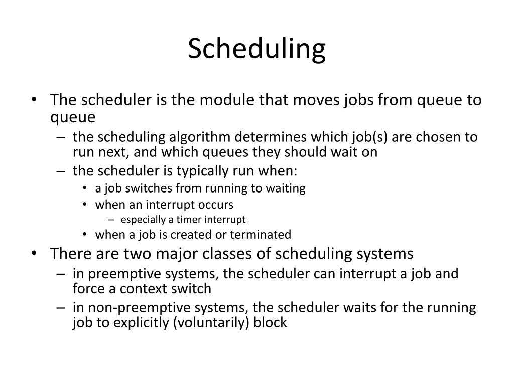 scheduling