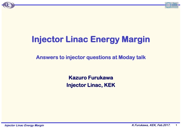 injector linac energy margin injector linac