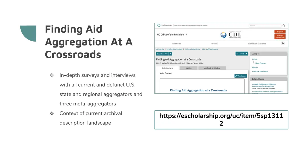 finding aid aggregation at a crossroads