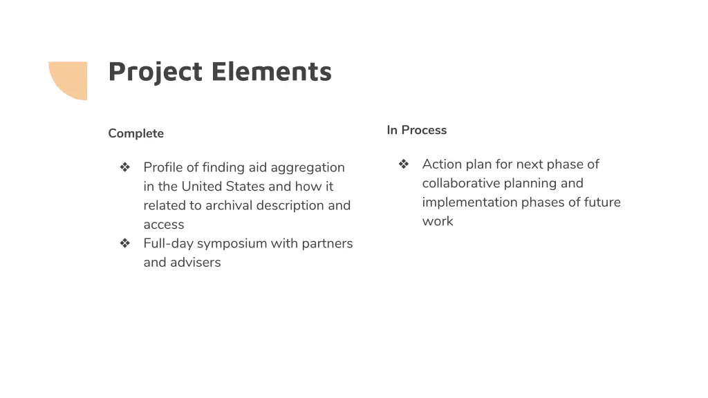 project elements