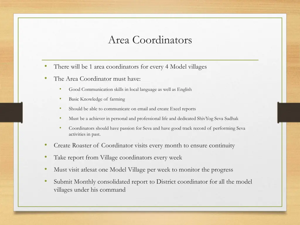 area coordinators