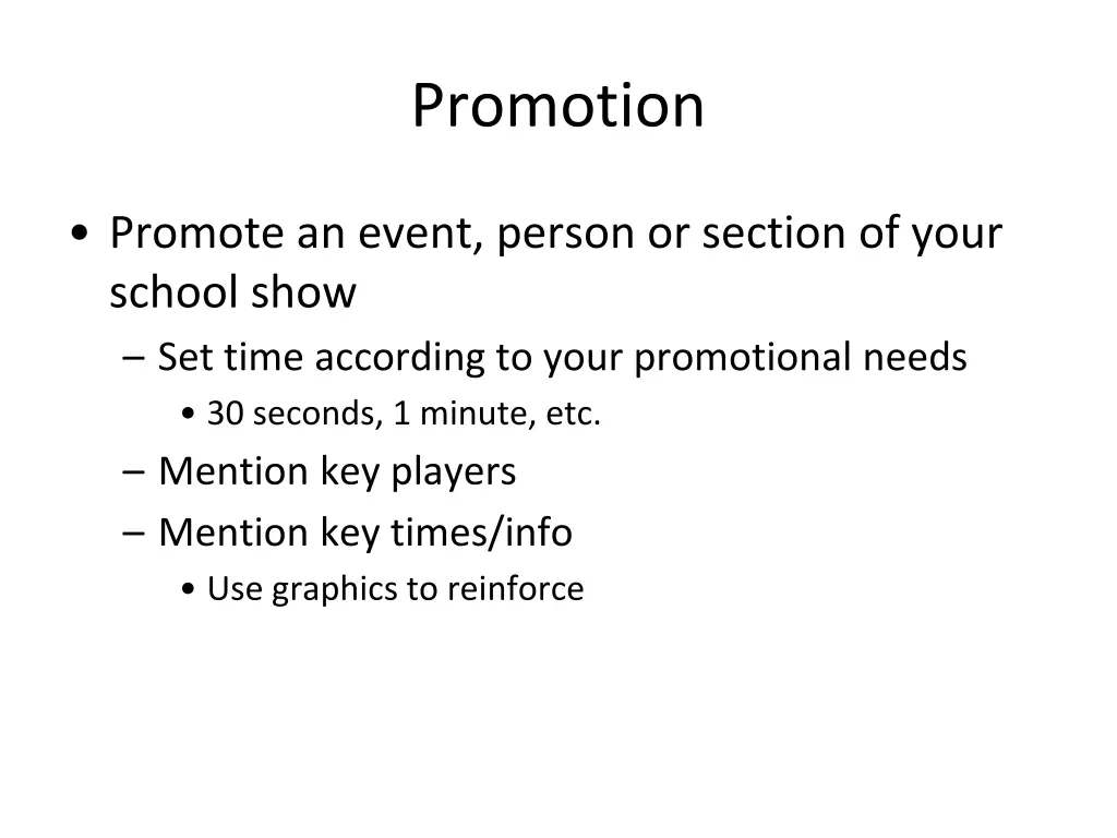 promotion