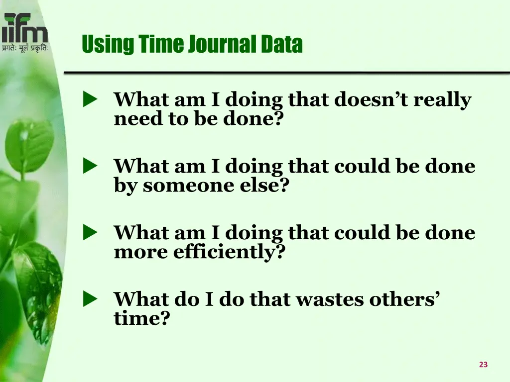 using time journal data