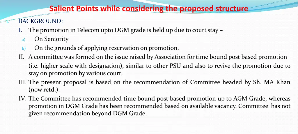 salient points while considering the proposed