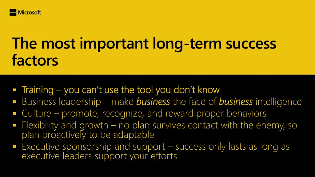 the most important long term success factors