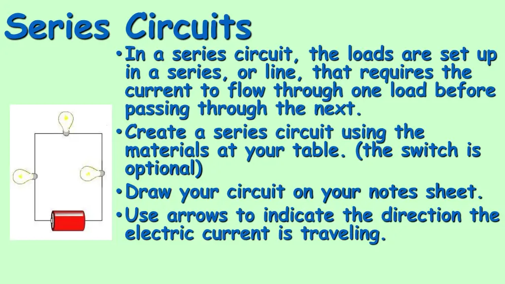 series circuits in a series circuit the loads