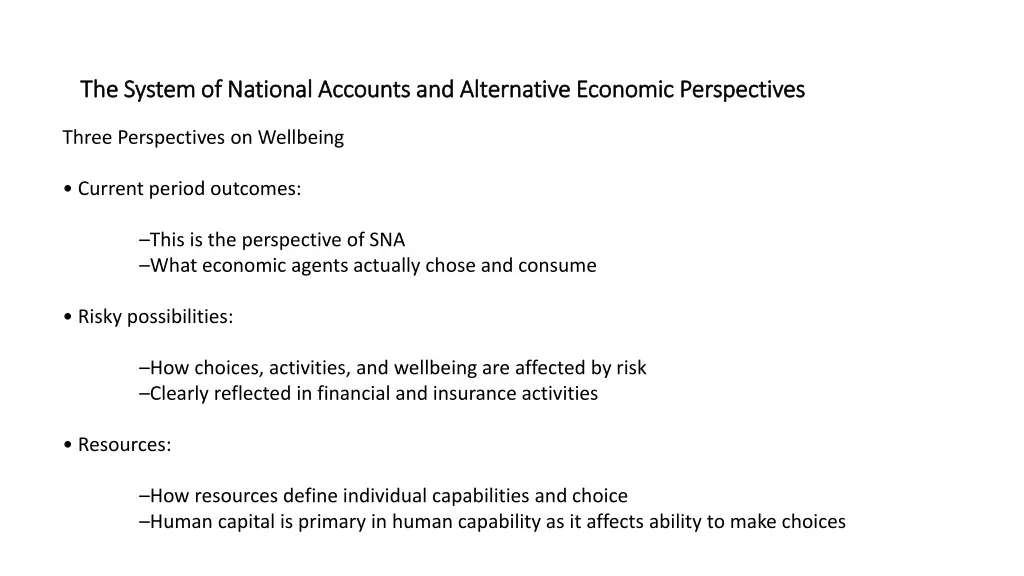 the system of national accounts and alternative 2