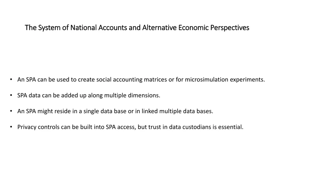 the system of national accounts and alternative 3