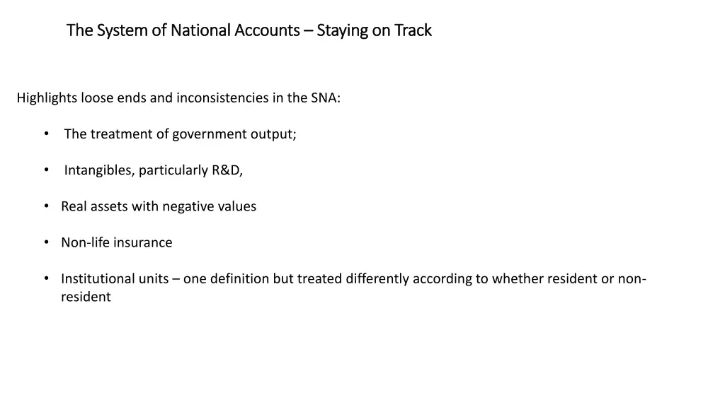 the system of national accounts the system
