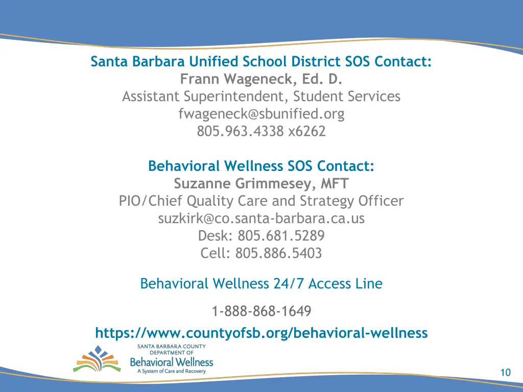 santa barbara unified school district sos contact