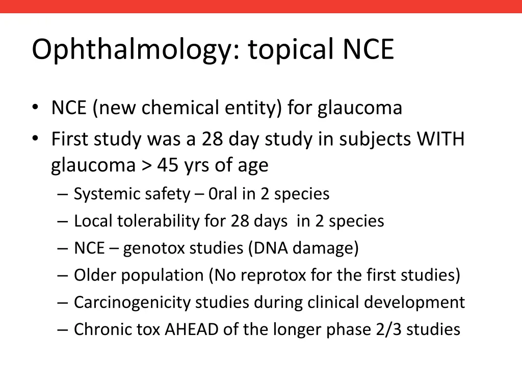 ophthalmology topical nce