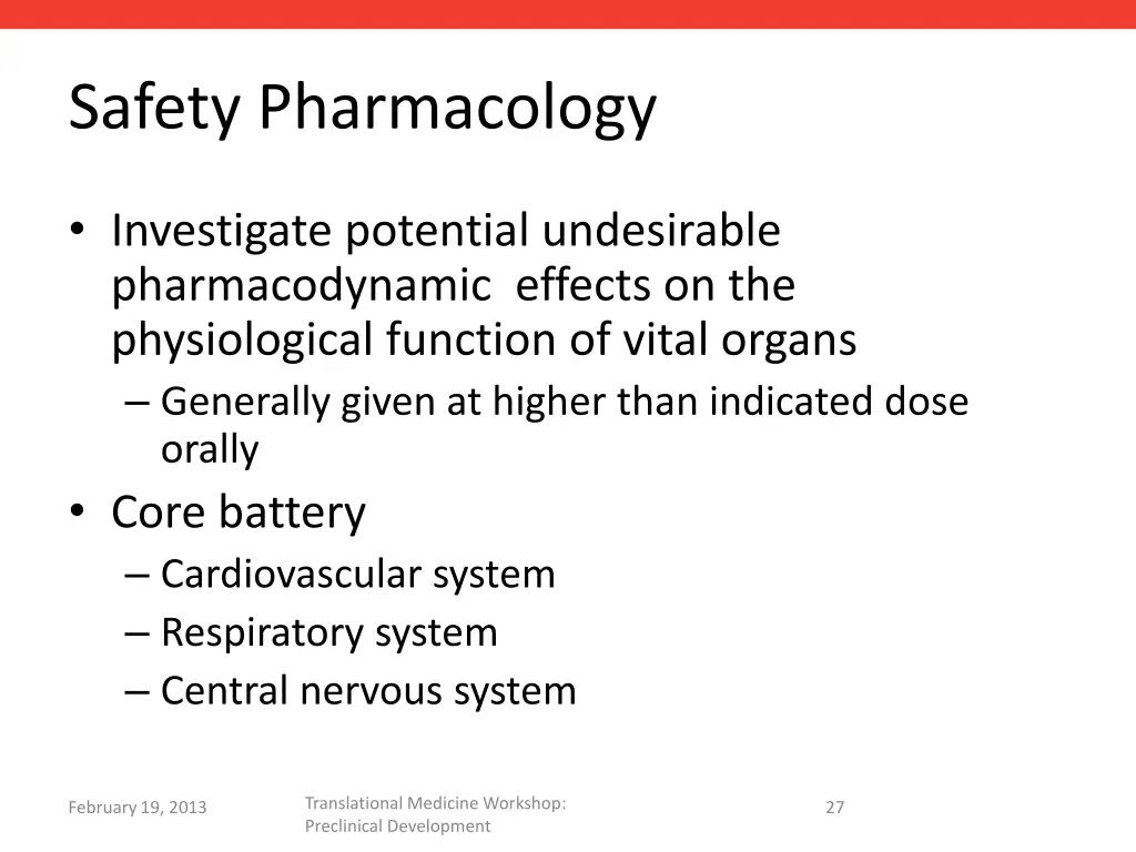 safety pharmacology