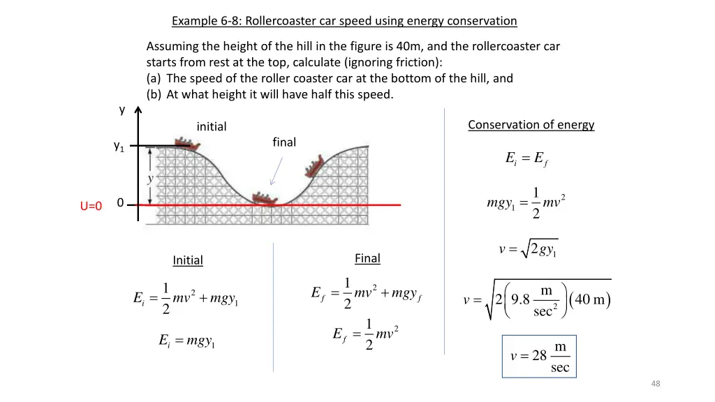 example 6 8 rollercoaster car speed using energy 1