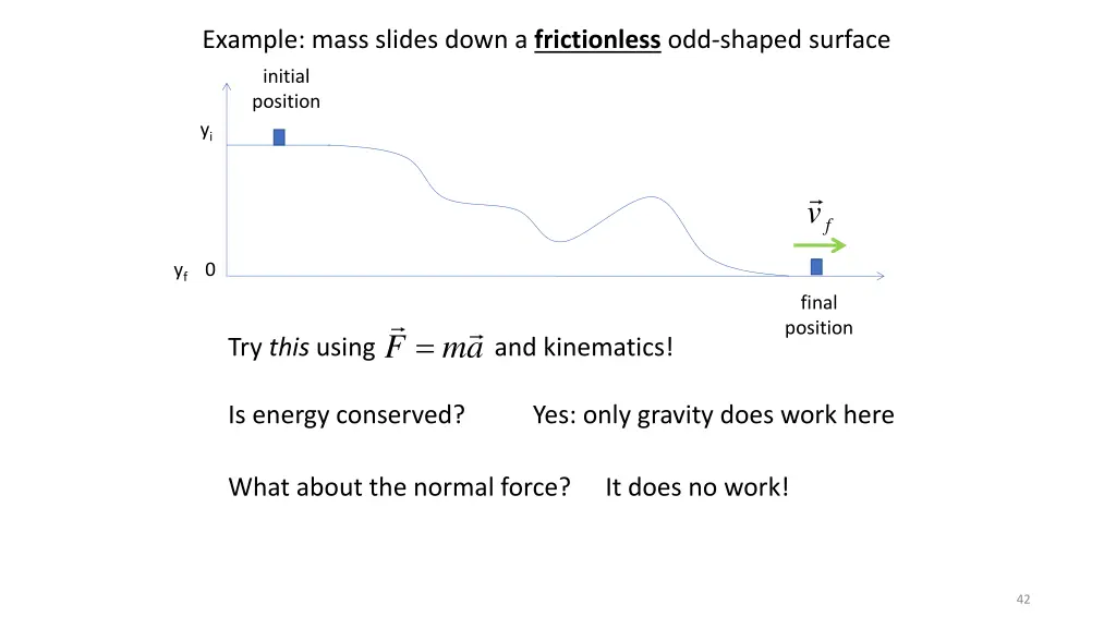 example mass slides down a frictionless