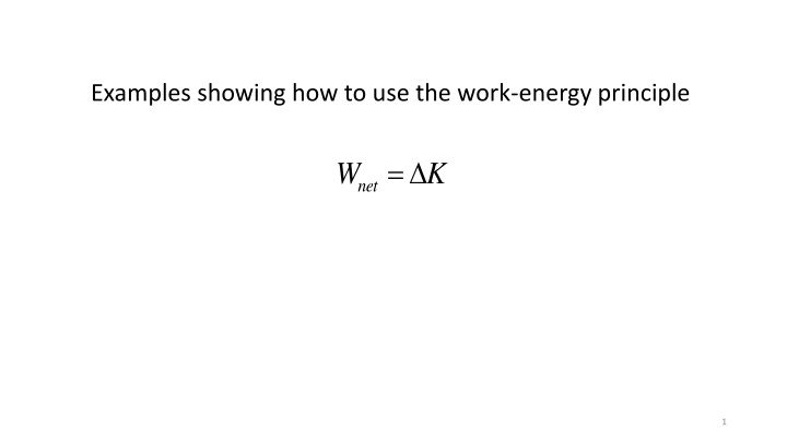 examples showing how to use the work energy