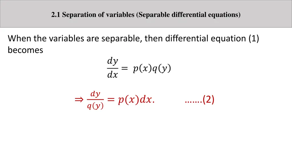 2 1 separation of variables separable 1