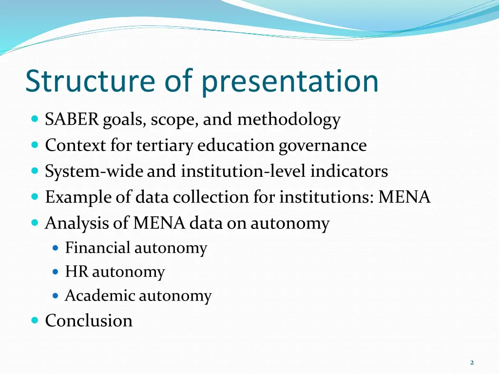 structure of presentation