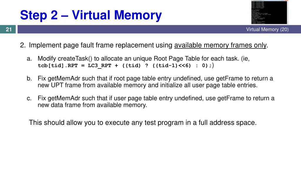 step 2 virtual memory
