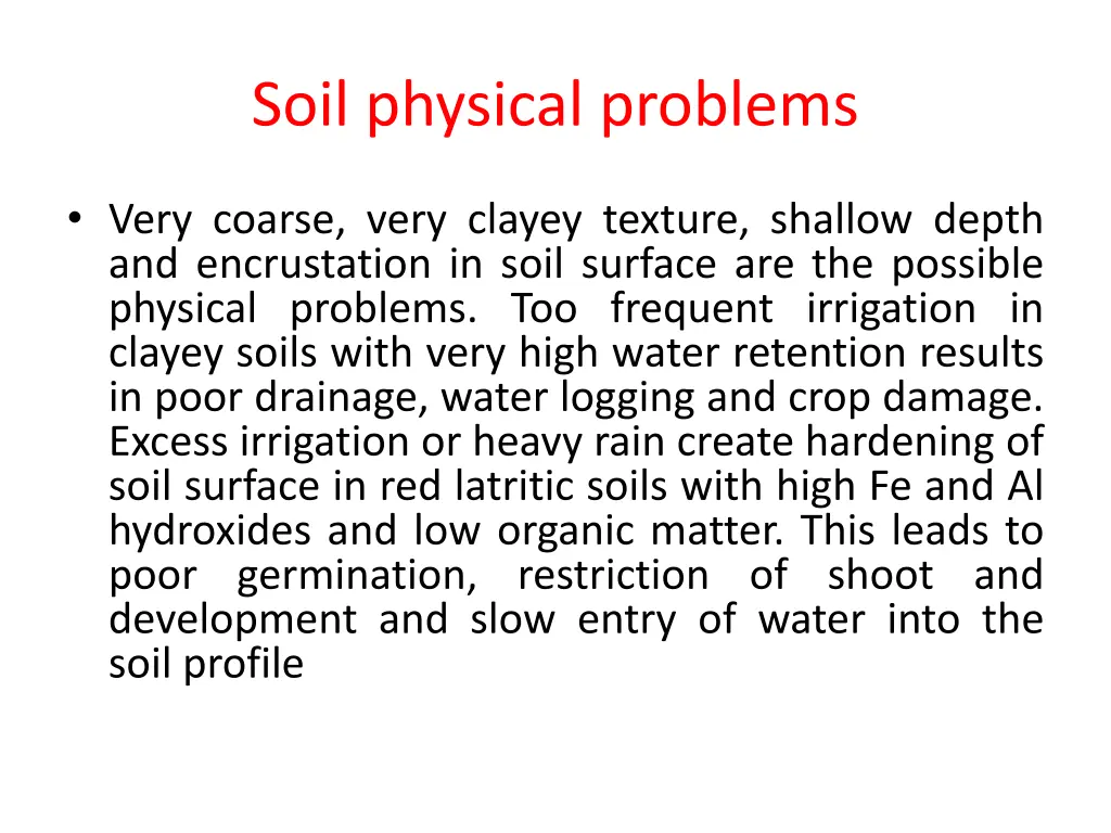 soil physical problems
