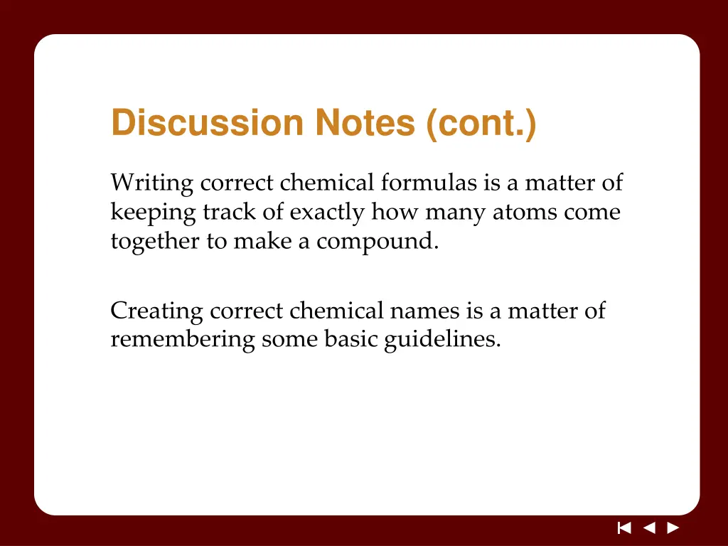 discussion notes cont