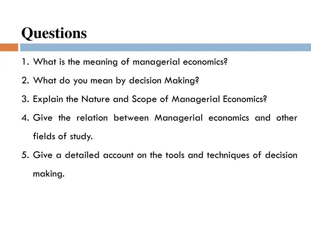 questions