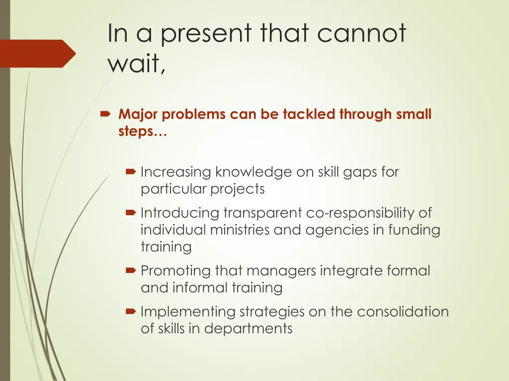 in a present that cannot wait