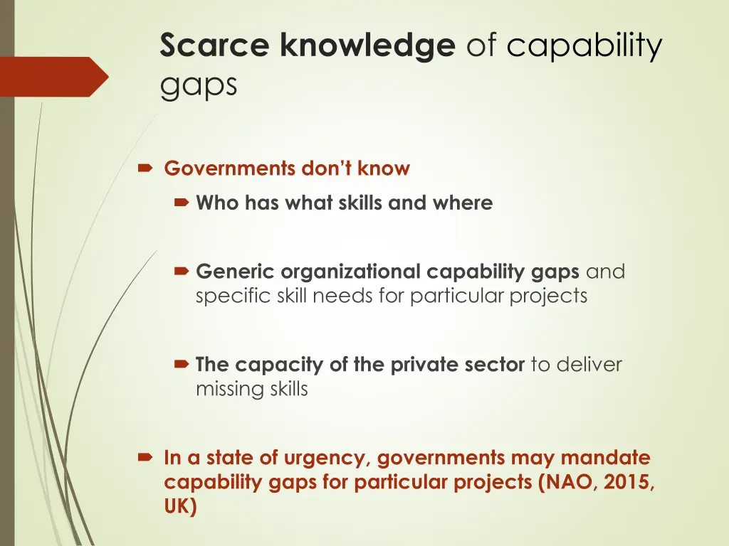 scarce knowledge of capability gaps