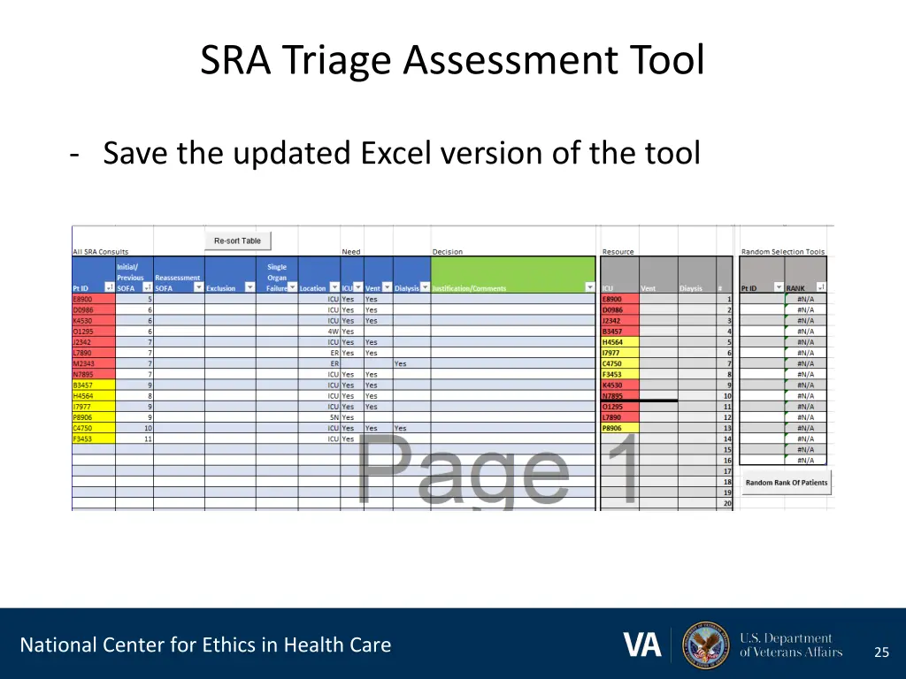 sra triage assessment tool