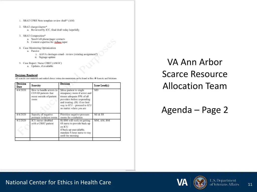 va ann arbor scarce resource allocation team 2