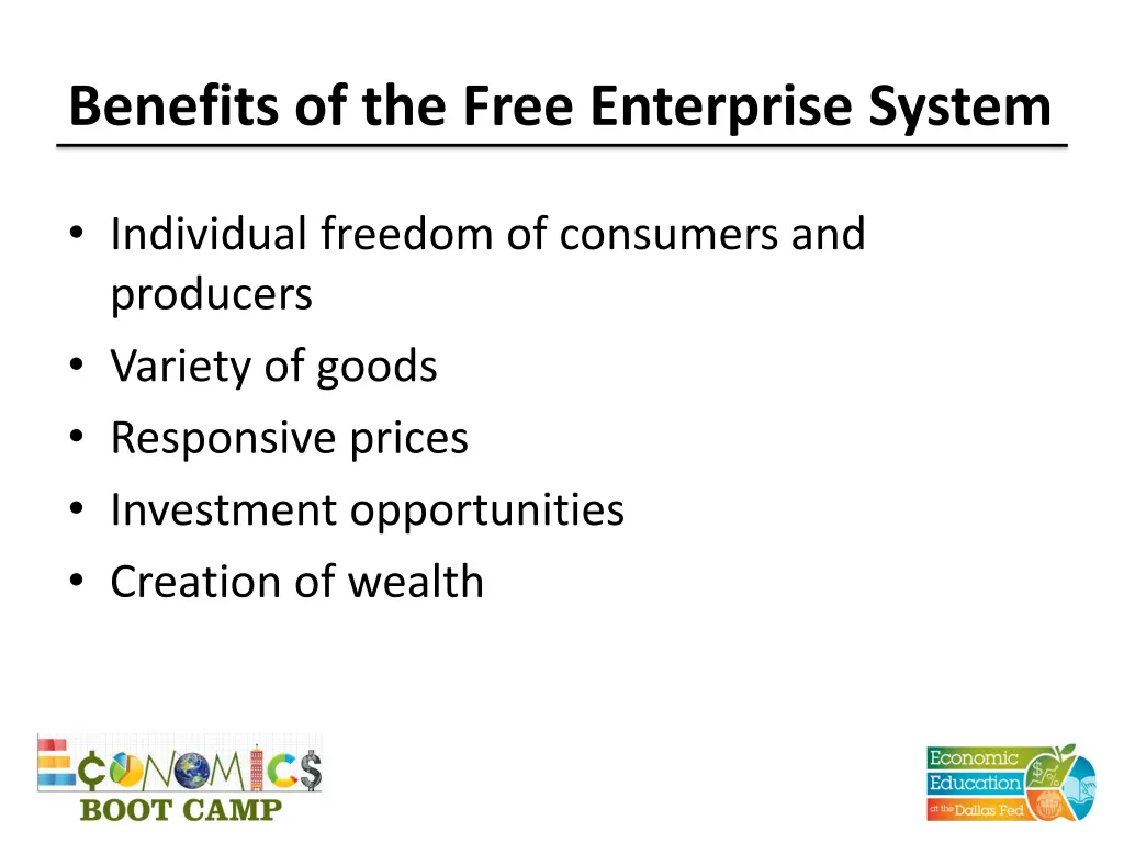 benefits of the free enterprise system