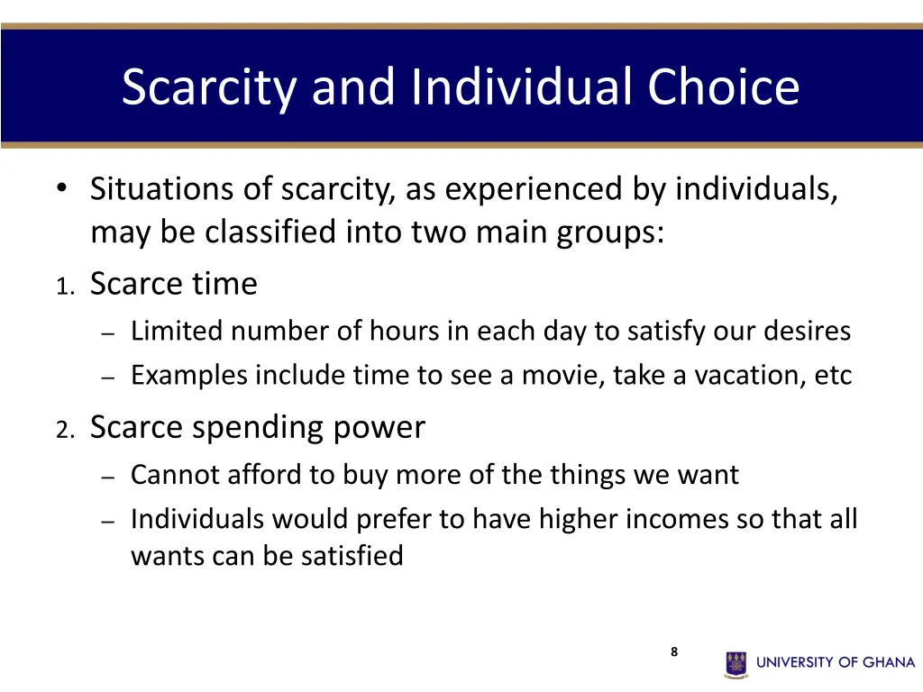 scarcity and individual choice